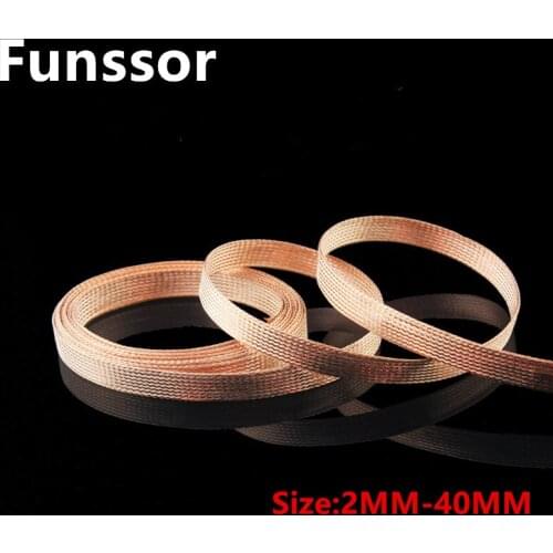 High Quality Copper Metal Braided Sleeving Size 2MM --40MM DIY Fever Signal line audio line trumpet line
