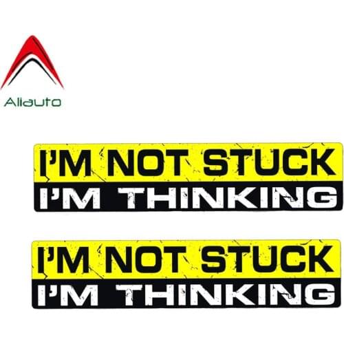 Aliauto 2 X Funny Car Stickers Fashion Not Stuck I'm Thinking Accessories PVC Decal for Jdm Vw Polo Lada Granta,18cm*4cm