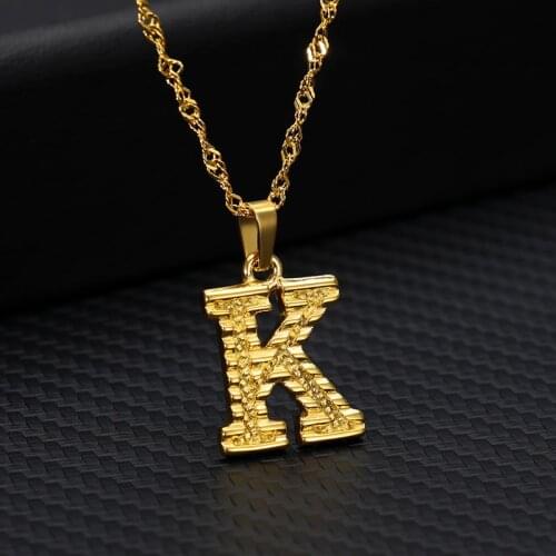 Gold Initial Letter Choker Necklace For Women Stainless Steel Alphabet Pendant Necklaces Collares Chain Gothic Jewelry Bijoux
