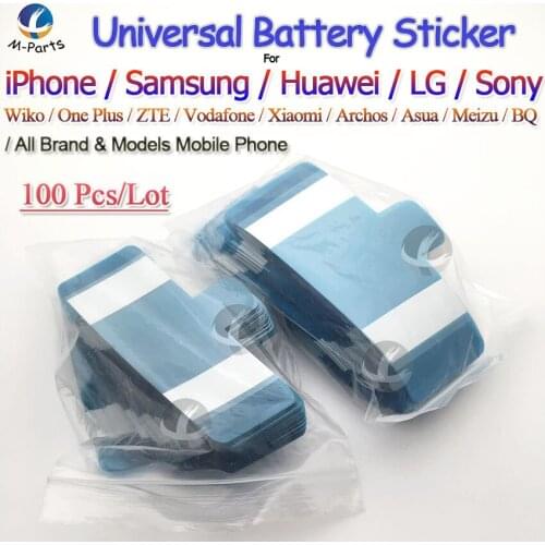 100Pcs / Lot Universal Battery Adhesive Sticker For iPhone Samsung Huawei etc All Mobile Phone Easy to Pull Trackless Tape Strip