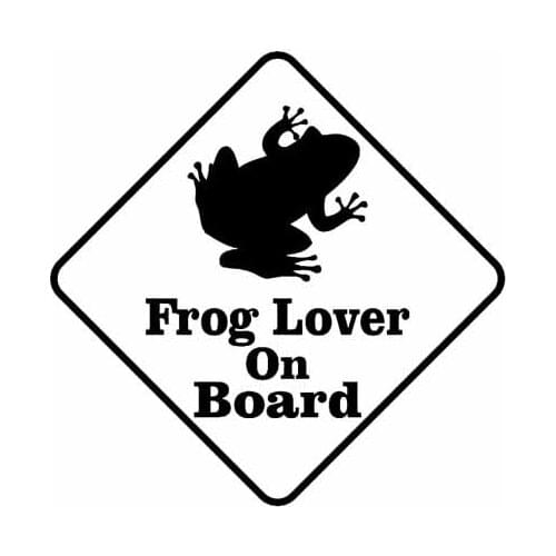 12.5CM*12.5CM Frog Lover On Board Animals Safety Sign Car Vinyl Decal Sticker Laptop Suitcase Helmet Skateboard Sticker