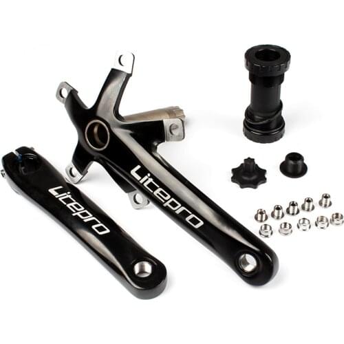 2021 Litepro Folding Bicycle Crank Aluminum Alloy 170mm Hollow Integrally MTB Mountain Bike BCD 130 Crankset Tooth Plate Parts