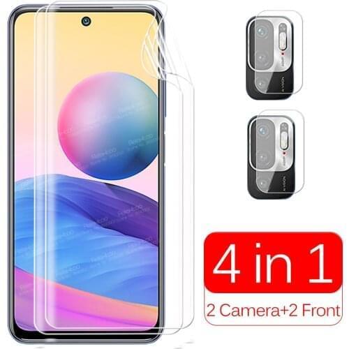4 in 1 Full Curved Hydrogel Film For Xiaomi Redmi Note 10 5G Redme Note10 Nota 10 4G 2 Camera 2 Front Screen Protector Not Glass