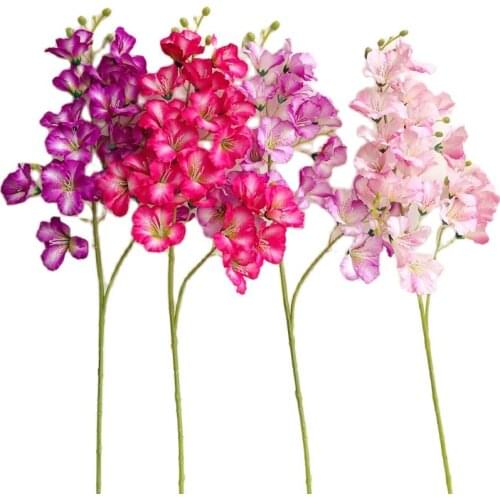 5pcs Artificial Dendrobium Orchid Flower 21 Heads Fake Phalaenopsis Orchids for Wedding Party Artificial Decorative Flowers