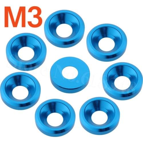 8pcs/Lot HSP 02164 3x8mm M3 Aluminum Washer Nut Alloy Flat Cone Cup Head Screw Gasket For 1/10 RC Model Car Parts