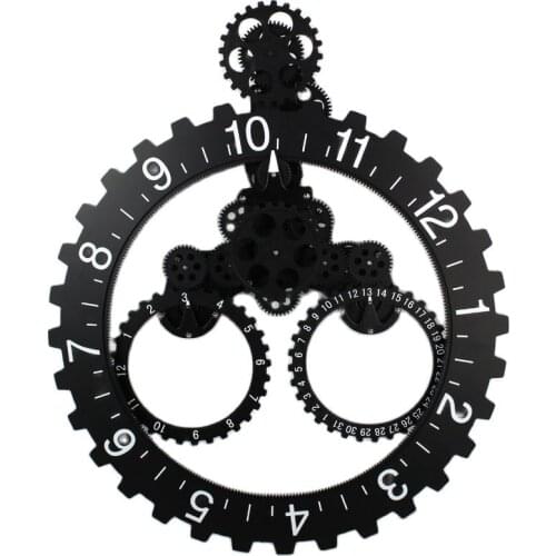 Large 3d Wall Clock Hanging Gear Pendulum Clocks Wall Home Decor Creative Hollow Triangle Living Room Horloge Mural Gift SC446