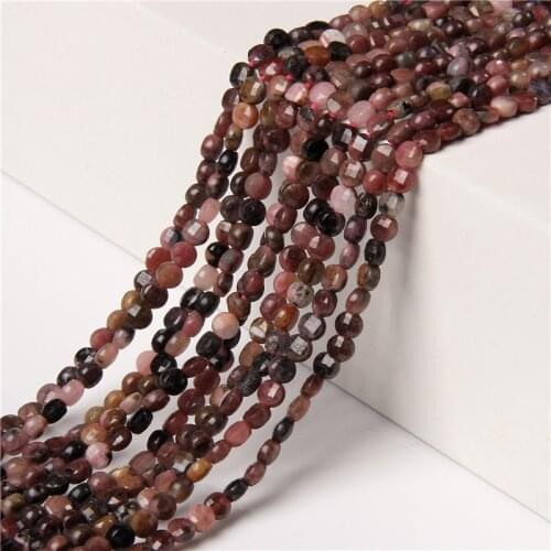 Red Pink Black Natural Rhodochrosite Stone Beads Loose Round Faceted Jaspers Women Men Diy Jewelry Making Accessories Wholesale