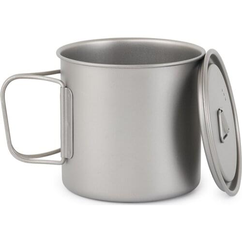 Pure Titanium Cup Coffee Cup Outdoor Portable Ultra-Light Large Capacity 650Ml Tea Drinking Cup Ta8312-1
