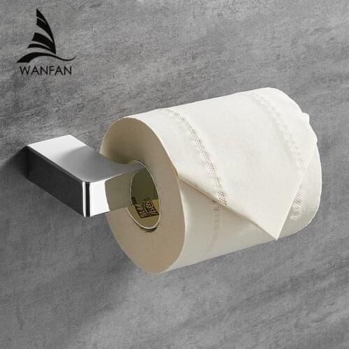 Paper Holders Euro Silver Bathroom Accessories Solid White Chrome Toilet WC Paper Holder Roll Holder Without Cover FM-5786WL