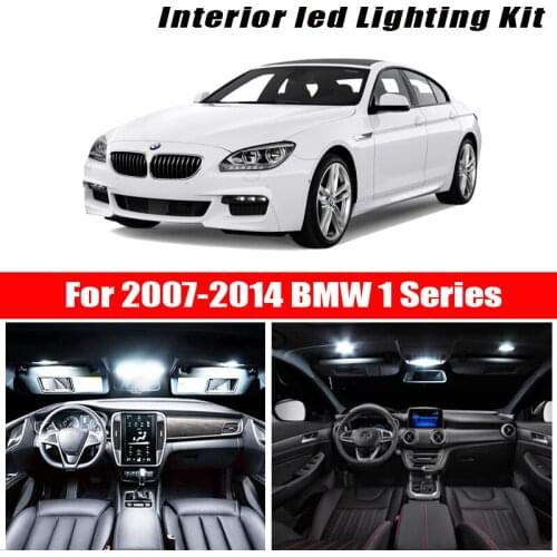 For 2007-2014 BMW 1 Series White car accessories Canbus Error Free LED Interior Light Reading Light Kit Map Dome License Lamp