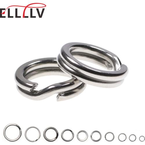 20pcs Stainless Steel Fishing Split Rings Solid Rings Lure Connectors Saltwater Fishing Accessory Anti Rust