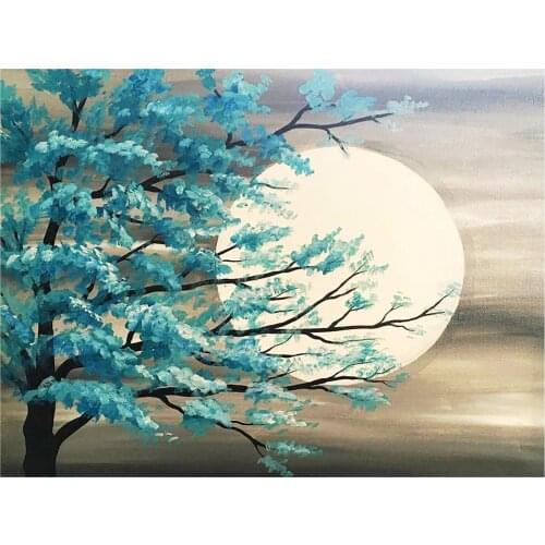 HJMGL DIY 5D Diamond Painting Kit Rhinestone Embroidery,Moon Tree Diamond Mosaic Art Craft For Home Wall Decor Gift