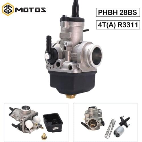 ZS MOTOS Motorcycle 28mm Carburetor Dellorto PHBH 28BS 4T(A) R3311 Carburetor For 4 stroke 50cc-250cc Dellorto PHBH Carburetor