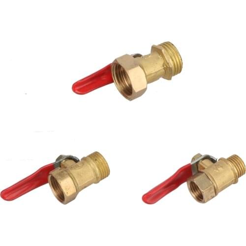 Valve 1/4'' 3/8'' 1/2" internal thread Hose Barb Inline Brass Water Oil Air Gas Fuel Line Shutoff Ball Valve Pipe Fittings