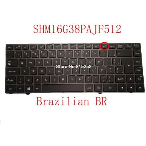 Laptop Keyboard For Shuttle SHM16G38PAJF512 82R-14E260-4218 16G3JF510PAL-E Brazilian BR New with Gray Frame Black With Backlit