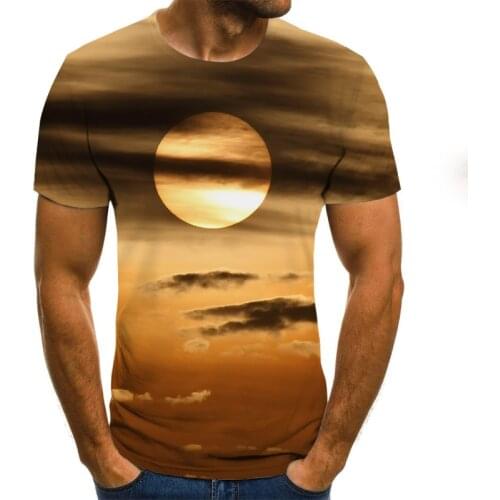 2020 New Summer 3D printed mens T-shirt casual short-sleeved mens T-shirt fashion hip-hop top