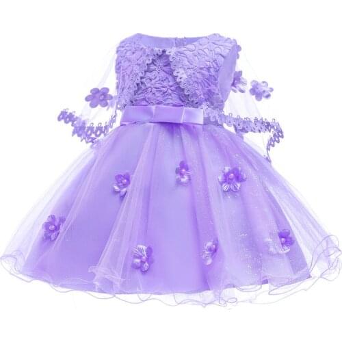 2020 new fashion childrens clothing Dress flower princess lace childrens stage costume