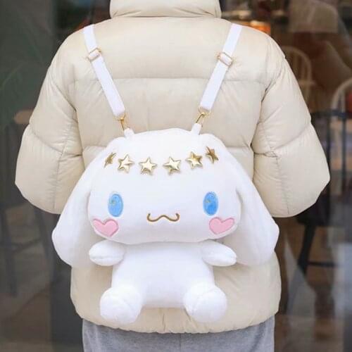 2021 New Women Plush Backpack Kawaii Cartoon Anime Big Ear Dog Little Devil Girls Backpack Bag Gift for Girls Plush Shoulder Bag
