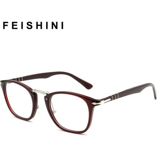 TOM Computer Glasses Vintage Acetate Glasses Frame Student Prescription Eyeglasses Women Nerd Myopia Spectacles Optical Eyewear