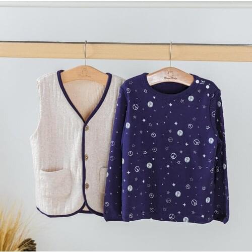 2020 Autumn Spring New Kids Boy 2PCSSweater Vest Children Clothing Plaid Stitching Coat Baby Cotton thick top Boys Cardigan Vest