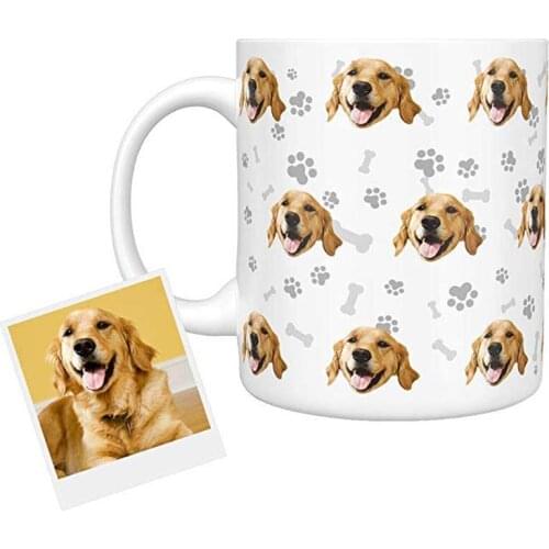 Personalized Dog Poto Mug Custom Pet Printed Coffee Mugs - Perfect Gift Idea Funny Dog Puppy Customizable Coffee Cup for Birthda
