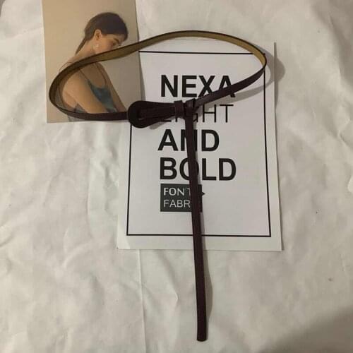 110cm Female Wild Belts Strap Thin Waistband Knotted Bow Waist Belt for Women Fashion Leather Dress Clothes Decoration Jewelry