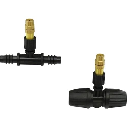 Garden Brass Atomized nozzle with 8mm hose connector Greenhouse Fruit tree Mist cooling Humidifying sprayer 5 Pcs