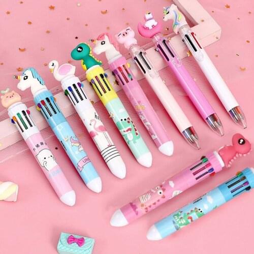 10 Set10 Color Color Ballpoint Pens Cute Press Ins Student Hand Account Pen Drawing Line Stroke Drawing Set Off Pen