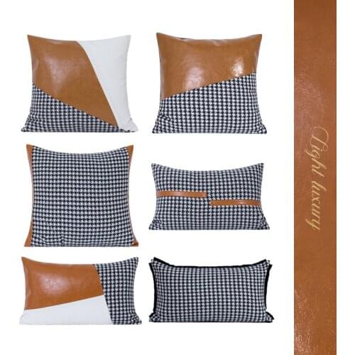 Modern Light Luxury American Sofa Lattice Pillow Case Cushion Square Pillow Thousand Birds Square Orange Pillow cover