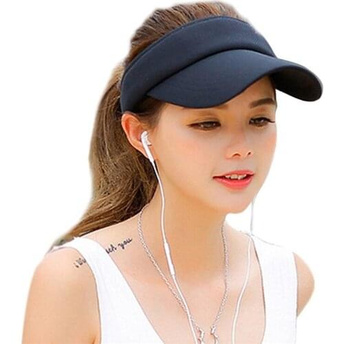 Sports Sun Cap Men Women Adjustable Polyester Visor UV Protection Top Empty Tennis Golf Running Sunscreen Hat