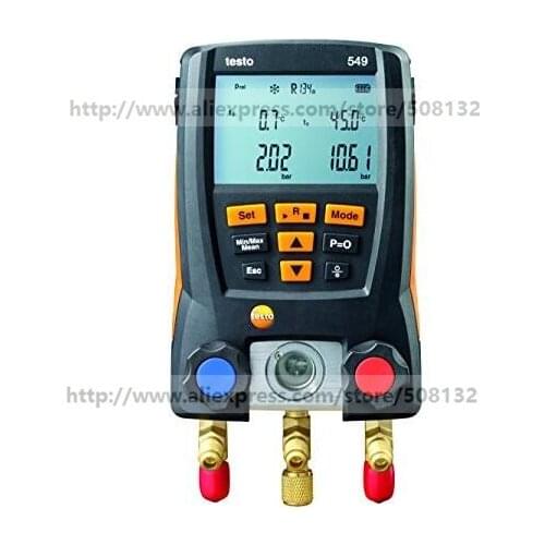 Testo 549 Handle Digital Manifold Gauge Meter 2 Valves,System for HVAC Maintenance 0560 0550 Pressure Refrigeration LCD Digital