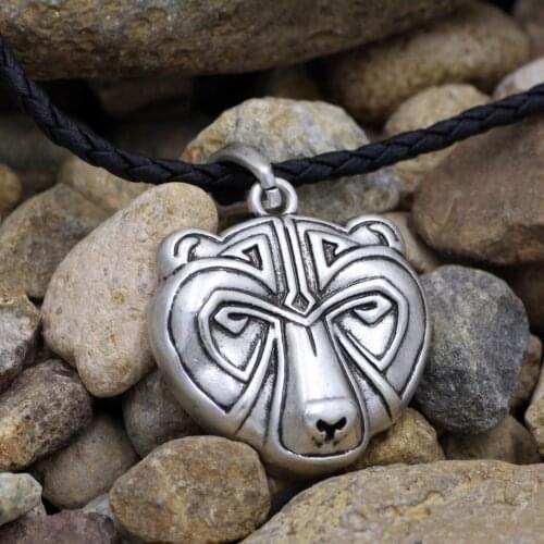 Viking Bear Head Necklace Pendant Celtic Animal Jewelry