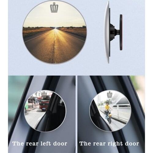 304 stainless steel mirror Car Rearview Mirror 360° Rotating Blind Spot Mirror Parking Accessories for Toyota CROWN 2010-2020