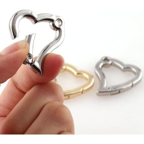 Gold Silver Spring Gate Ring, Pull Gate ring, Heart Round Circle Ring, Charm Holder Gold Filled Clasp for Charm Holder Connector