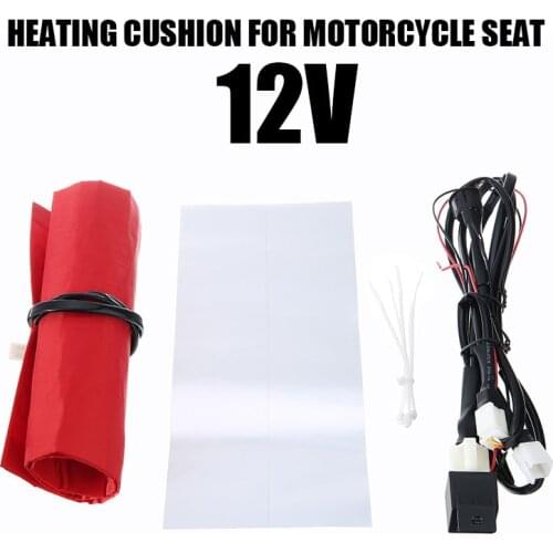 1set 25W 12V 25W Motorcycle ATV Seat Heated Cushion Carbon Fiber Pad Electric Heating Pad Mat For Winter Warmer 395x200mm Pad