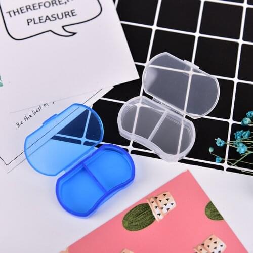 1pc 2 Grids Container Tablet Sorter Box Mini Cute Medicine 7Day Weekly Storage Pill Case Organizer Health Care Pill Box