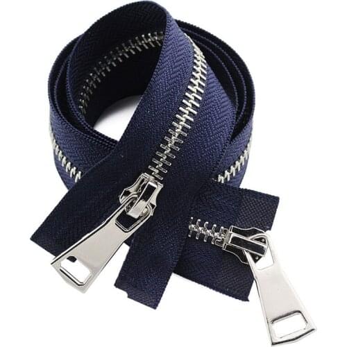 1PC DIY Sewing Metal Zipper Double Slider Jacket Open Ended Long Zip Garment Accessories