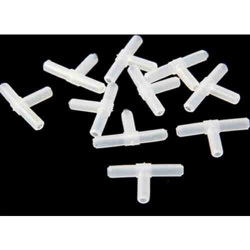 10pcs/lot Fish Tank Plastic 3-Way T shape Connectors For Aquarium Air Pump Line Tubing Joints Air Pump Accessories