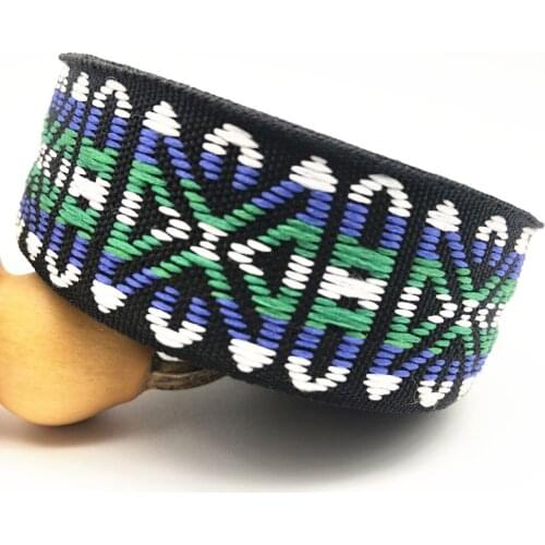 10Yards 30mm 1-1/4 " Craft Packaged Materials Sewing Clothing Hat Accessory Mixed color Geomertric Woven Jacquard Ribbon