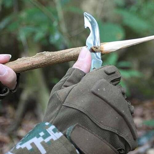 5 in 1 Outdoor Spoon Fork Knife Set Whistle Camping Survival Tool Hiking Hunting EDC Survival Multifunctional Safety