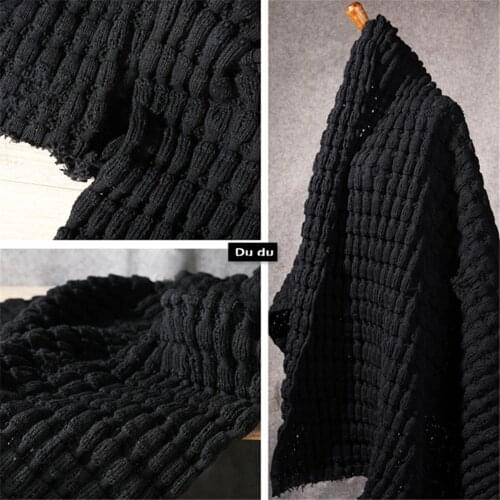 50*110cm Knitting Clothing Fabric Elastic Bubble Braid Rugged Wool Thick Twist Twisting Rope Sweater shape Design Fabric DIY