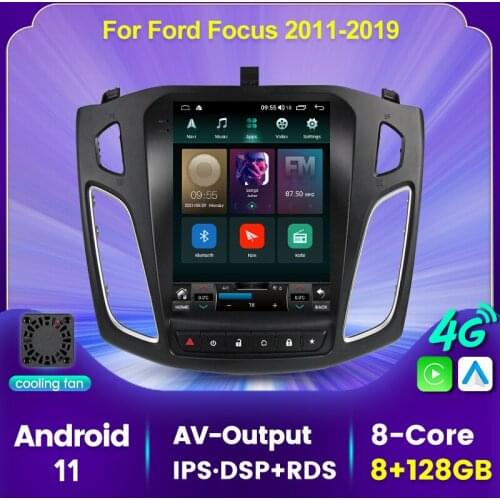 9.7‘’ Cooling fan Android 11 Auto Radio Multimedia For Ford Focus 3 Mk 3 2011-2019 6+128G IPS DSP 4G LTE WIFI carplay+Auto