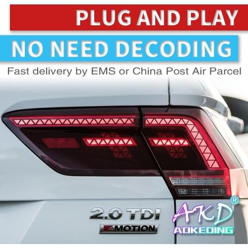 AKD tuning cars Tail lights For VW Tiguan L 2017 Taillights LED DRL Running lights Fog lights angel eyes Rear parking lights