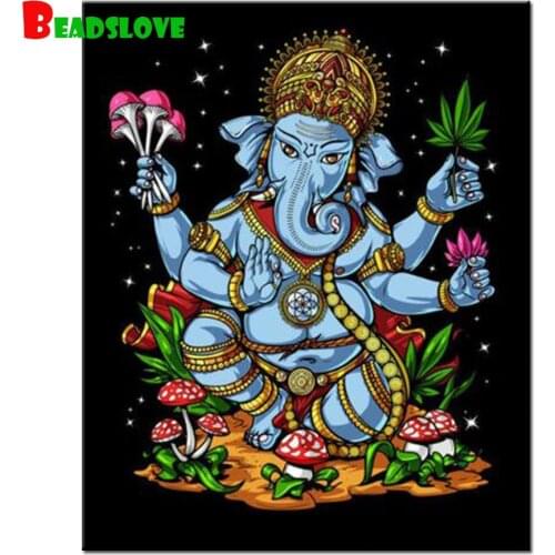 Diamond embroidery Hindu God Ganesha diamond painting cross stitch full square round drill 5d puzzles mosaic painting
