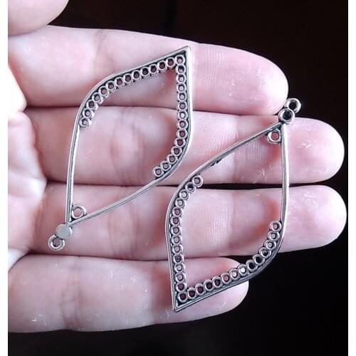 Antique bronze or gold Planted Filigree Earrings Connector WomenS Jewelry Embellishments Findings 5Pcs Size 56*27mm