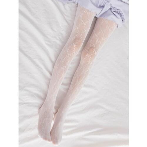 1 pair of white sexy fashion thigh tights mesh print punk stretch pantyhose Black fishnet stockings