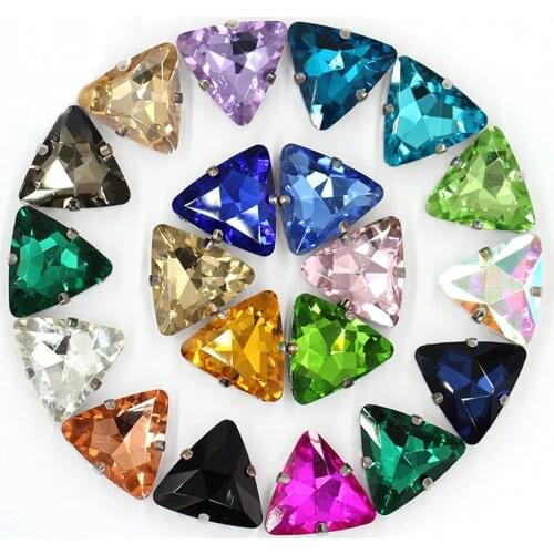 Glitter Crystals Stones 18mm Silver Base Shiny Glass Strass Garment Decoration Craft Sewing Rhinestones for Needlework Clothes