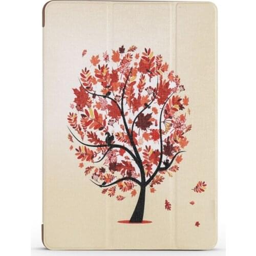 For iPad Air 2019 / Pro 10.5 Maple pattern left and right flip honeycomb TPU bottom case leather case with three fold bracket