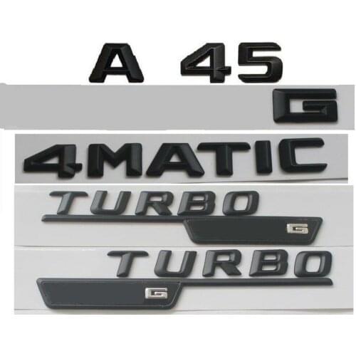 Black Fender Trunk Rear Star Badges Emblems for W176 A45 4MATIC TURBO for A M G