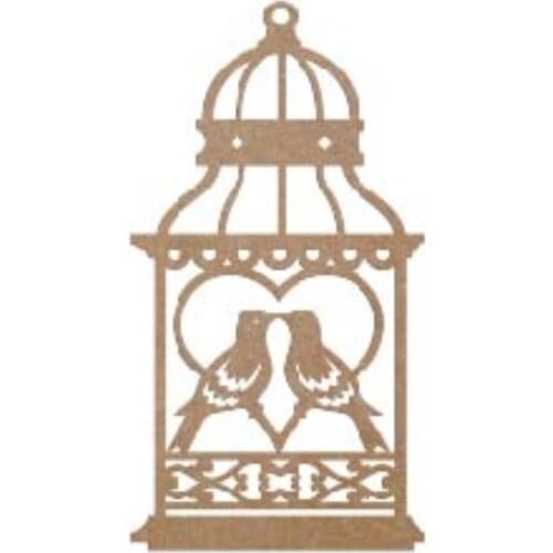 L155 Decorative Bird Cage, Dyeable Raw Wood Ornament